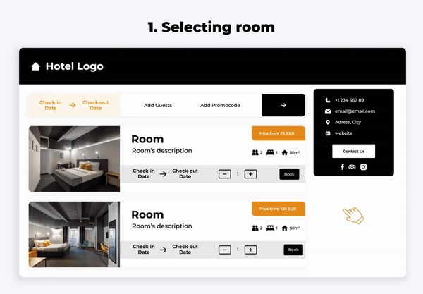 Book rooms easily with clear options.