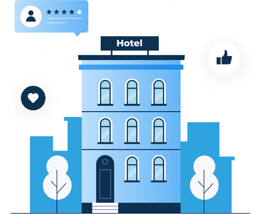 Hotel innovation: Manage, Review, Like, Connect.