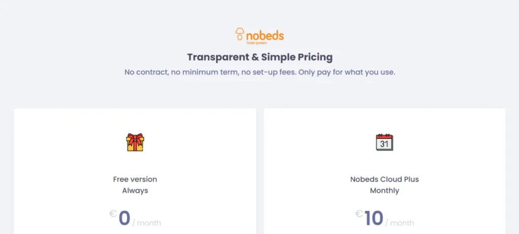 nobeds-pricing